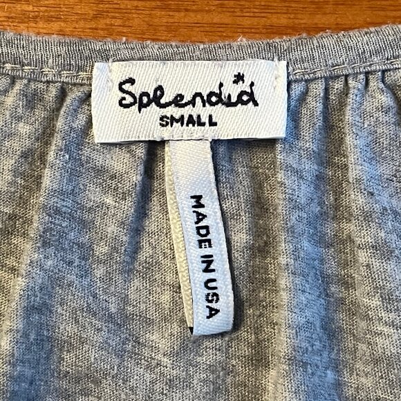 Splendid heather gray tunic deep scoop neck button down Small - Picture 9 of 9